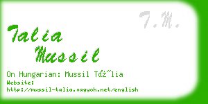 talia mussil business card